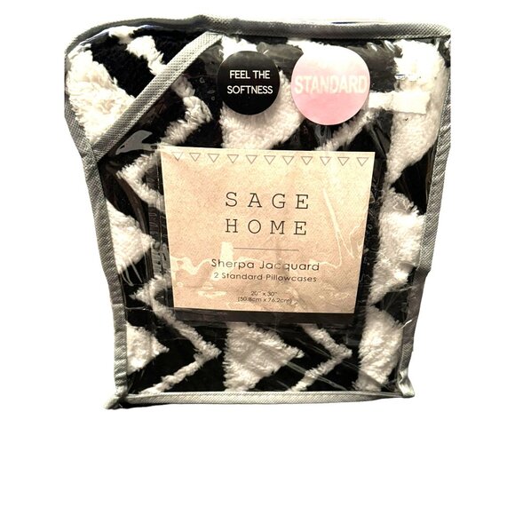 Sage Home Sherpa Jacquard 2 Standard Pillowcases - Picture 5 of 6